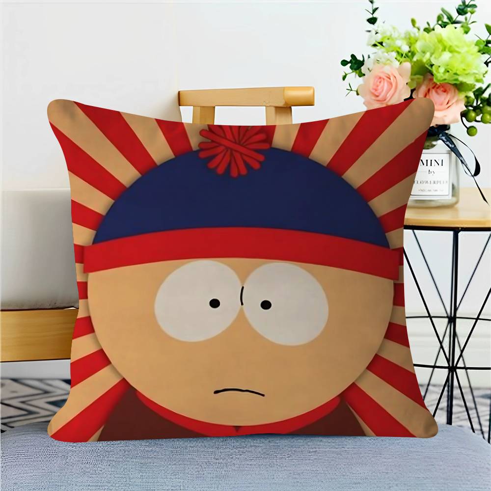 Cartoon S-South-Park Pillow Covers Cartoon Sofa Decorative Home Double-sided Printing Short Plush Cute Cushion Cover