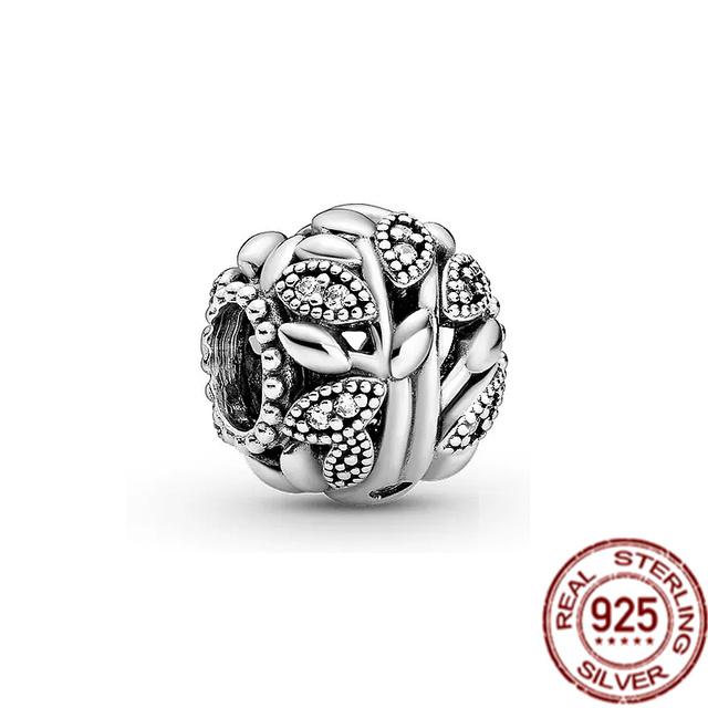 DIY Sparkling Family Tree Rose Flowers Car Heart Charm 925 Sterling Silver Beads Fit Original Fasion Bracelet Fine Jewelry Gift