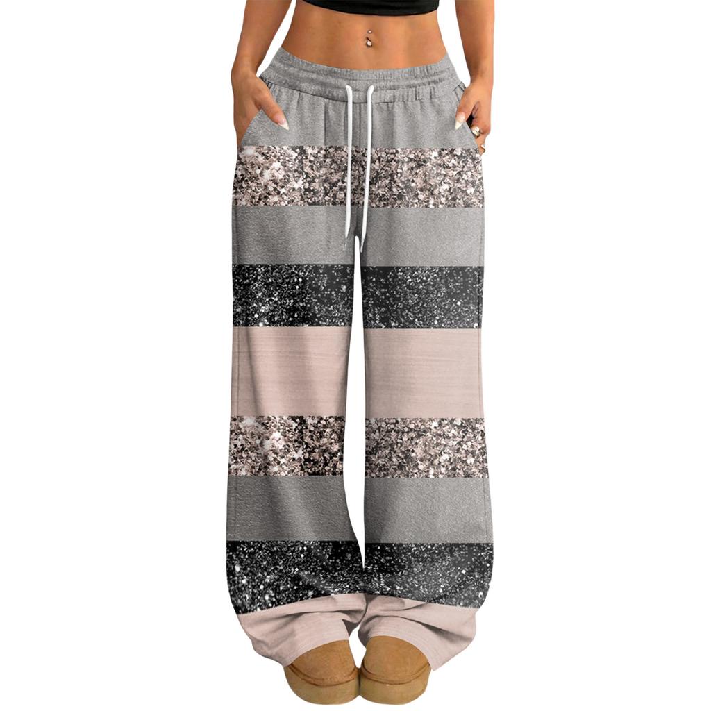 Damen Lässige und Modische Elastische Taille Weite Hose