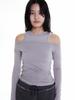 Holpeipeo See-Through Layered Top (Gray)