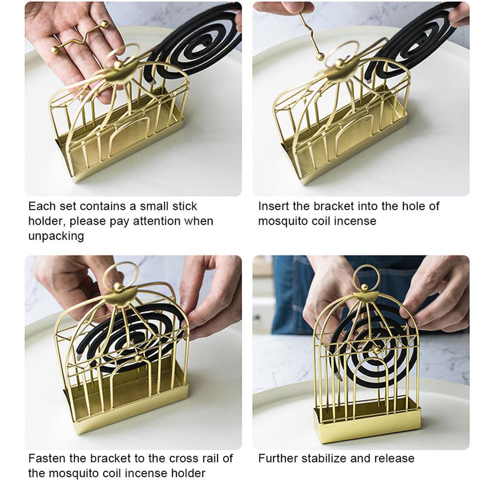 Vintage Style Mosquito Coil Holder Incense Sandalwood Mosquito Repellent Coil Holder Gold