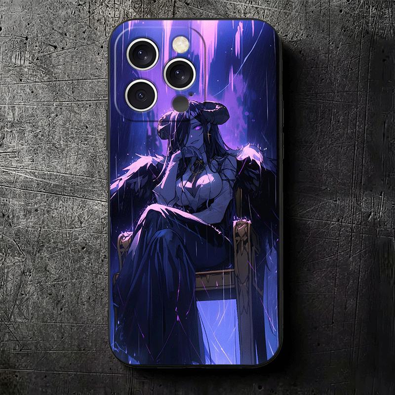 Albedo O-Overlords Anime Soft Phone Case for iPhone 16 16E 17 Air 15 Pro Max 14 Plus 13 Mini 11 12 7 Black Cover Back Shell