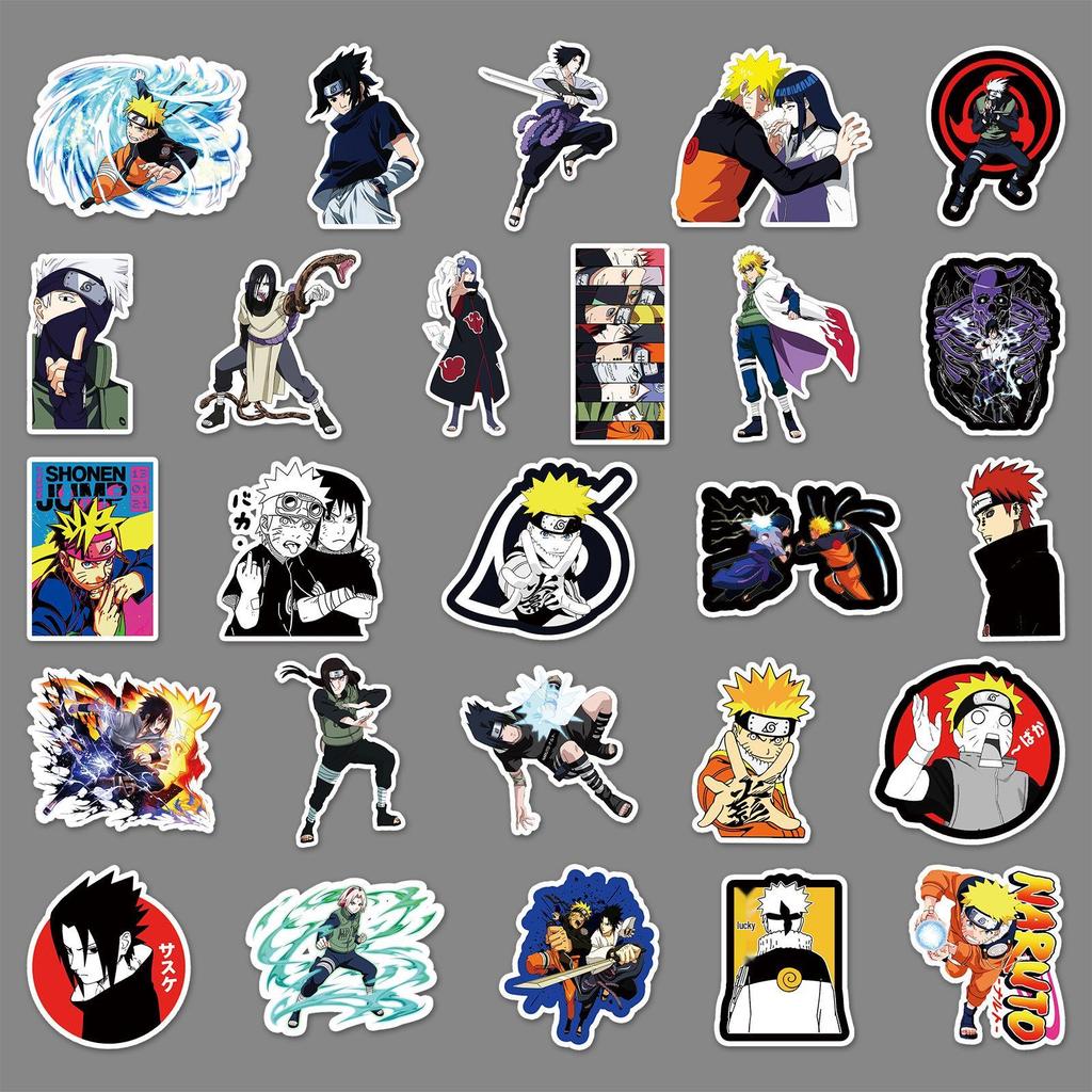 54 Naruto Anime Stickers Set: Waterproof Decorations for Laptops, Cars, Guitars, and Suitcases