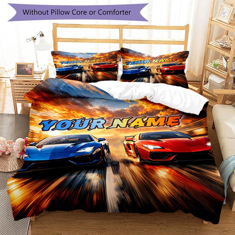 3PC Custom Name Dreams Bedding Set Duvet Cover Closure Includes 1 Duvet Cover & 2 Pillowcases for Bedroom