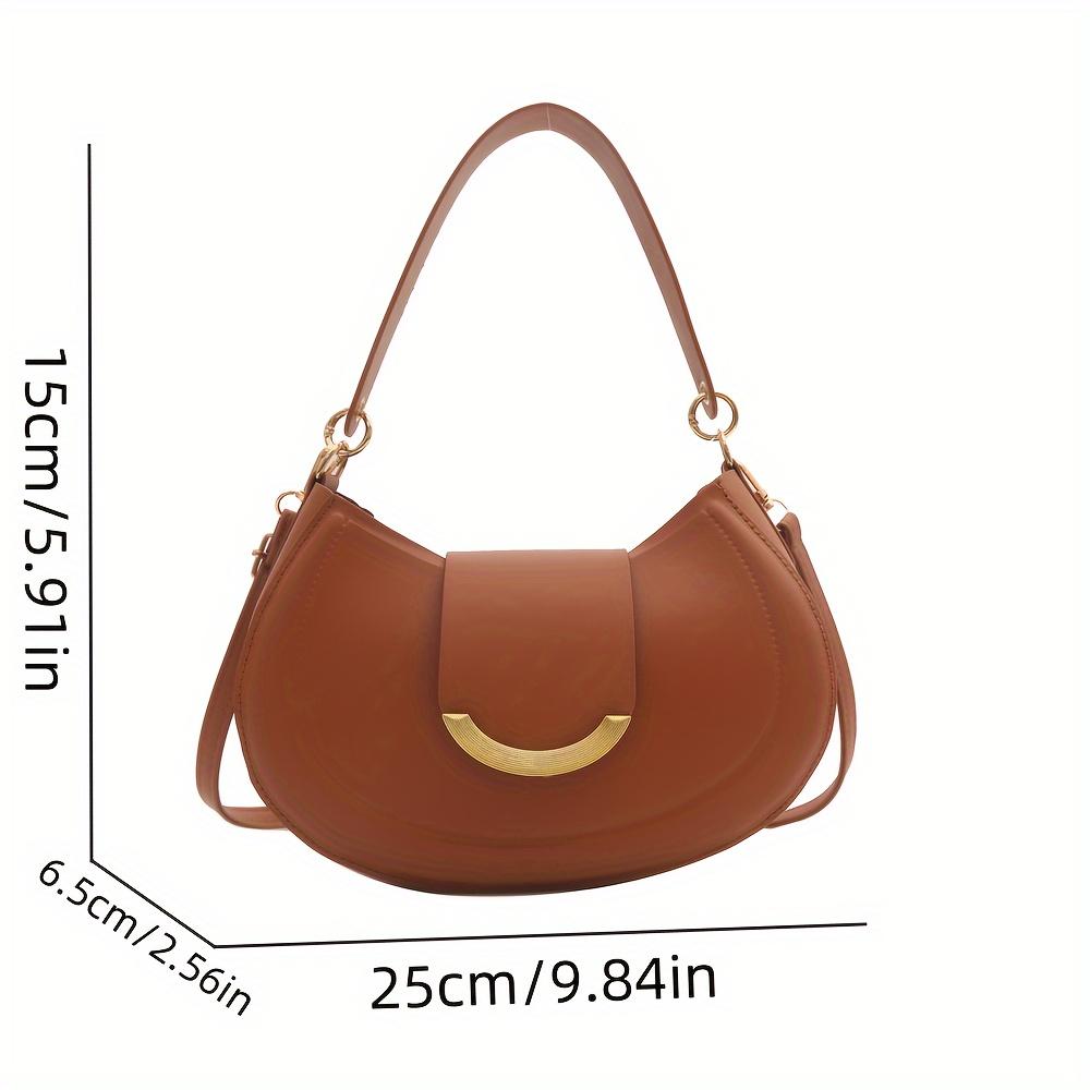 Trendy Umhängetasche PU Leder Unterarmtasche Täglich Casual Pendlertasche Handtasche Solide Messenger Bag