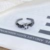 Dark Series Personality Trendy Cool Love Open Ring Irregular Inlaid Zircon Punk Retro High Sense Ring Woman