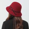 Solid Color Wool Bow Visor, Bucket Hat, Autumn and Winter Face Small Plush Warm Women's Hat Versatile