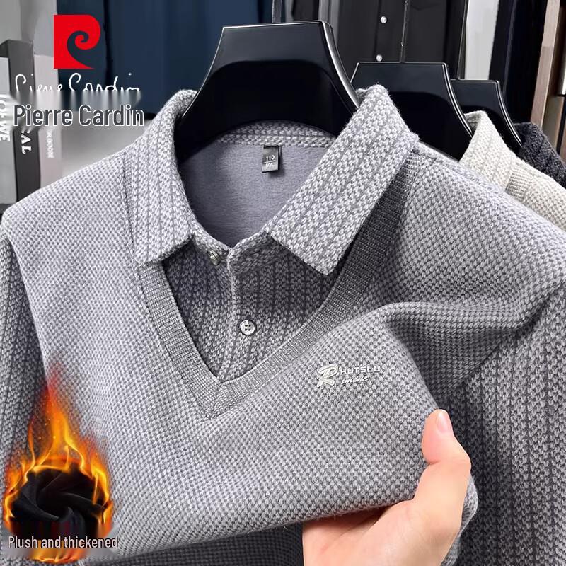 

Мужская футболка-поло с длинным рукавом и флисовой подкладкой Pierre Cardin L