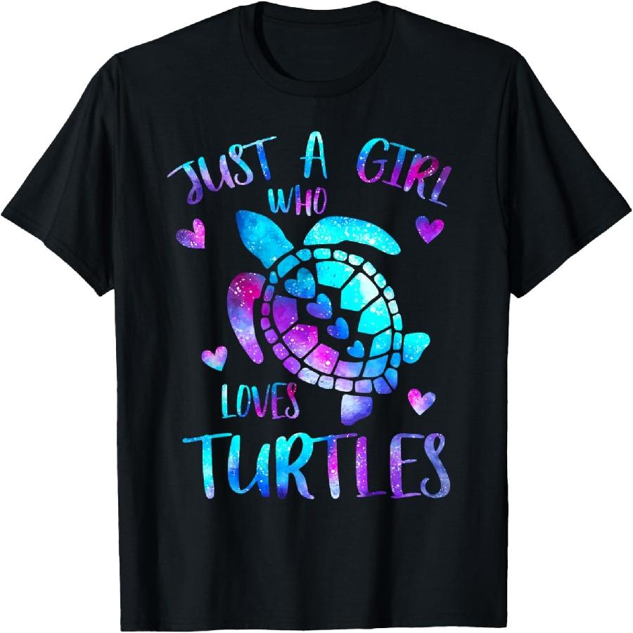 Just a Girl Who Loves Turtles Galaxy Space Sea Turtle Lover T-Shirt XXXXXL чёрный