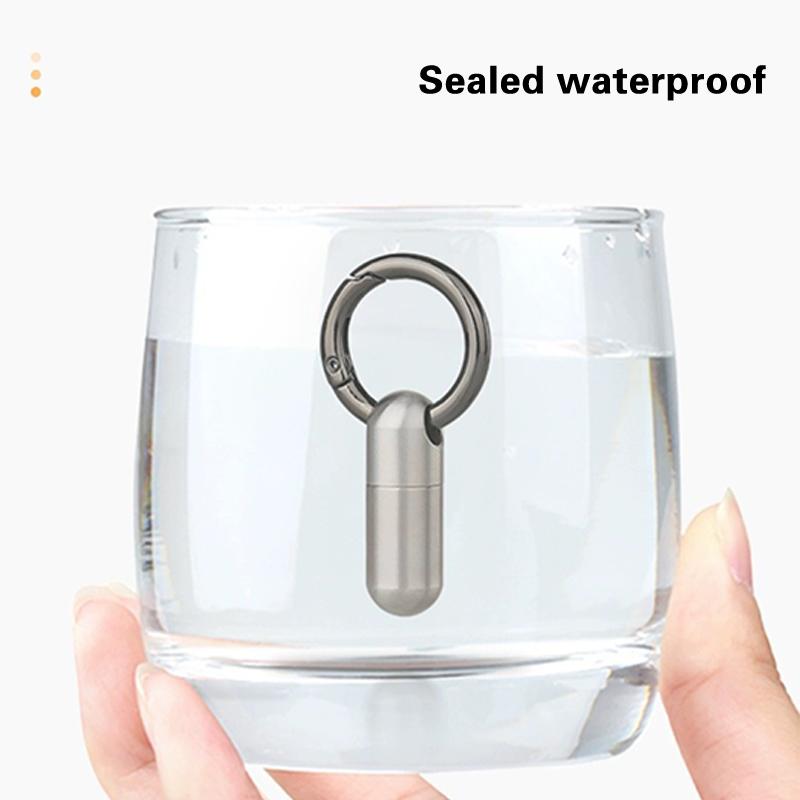 Mini Stainless Steel Sealed Capsule Waterproof Pill Box Camping Firstaid Pendant Travel Outdoor Portable Pill Case