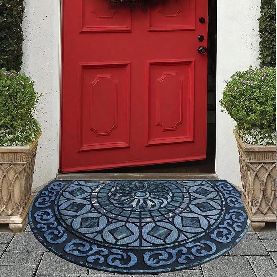 Pebble Semi-Circular Carpet, Soft And Noise-Reducing Entrance Foyer Door Mat, Bedroom Entrance Floor Mat, Home Decoration
