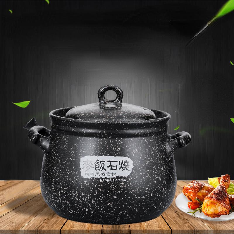 Heat Resistant Ceramic Soup Pot Domestic Wheat Rice Stone Casserole Open Fire Soup Pot Earth Sand Stew Stone Pot Large Capacity