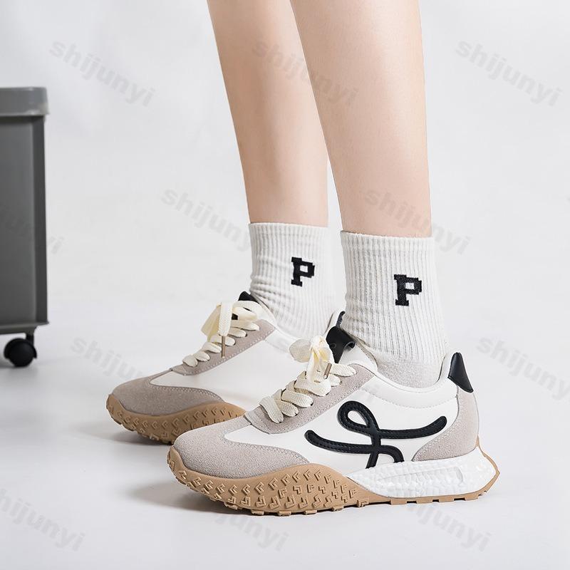 Fashion Women's Leisure Sports Shoes Non Slip Comfortable PU Leather Sneakers Lace Up Increased Height Design Casual Shoes Zapatos Mujer