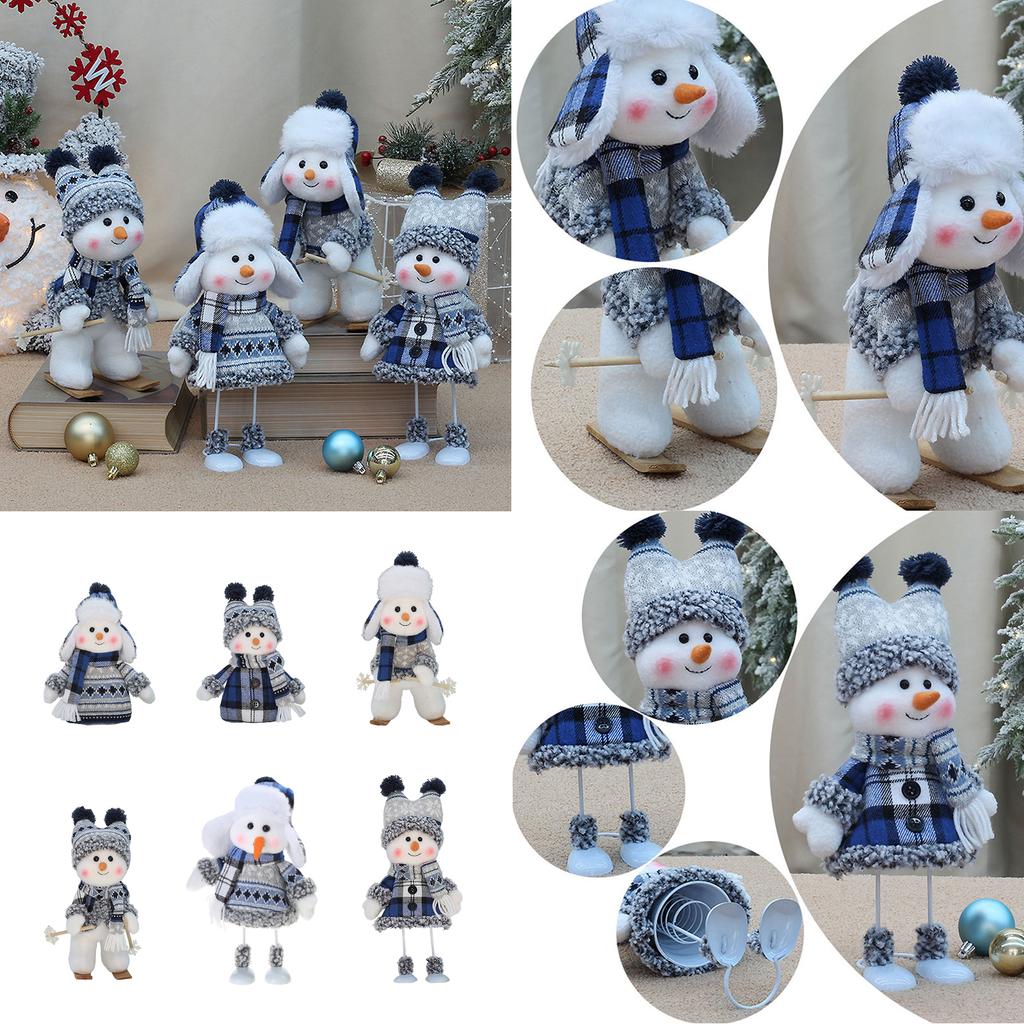 2024 New Christmas Decorations Blue Series Snowman Christmas Doll Gift Craft Home Decor 2024 Happy New Year