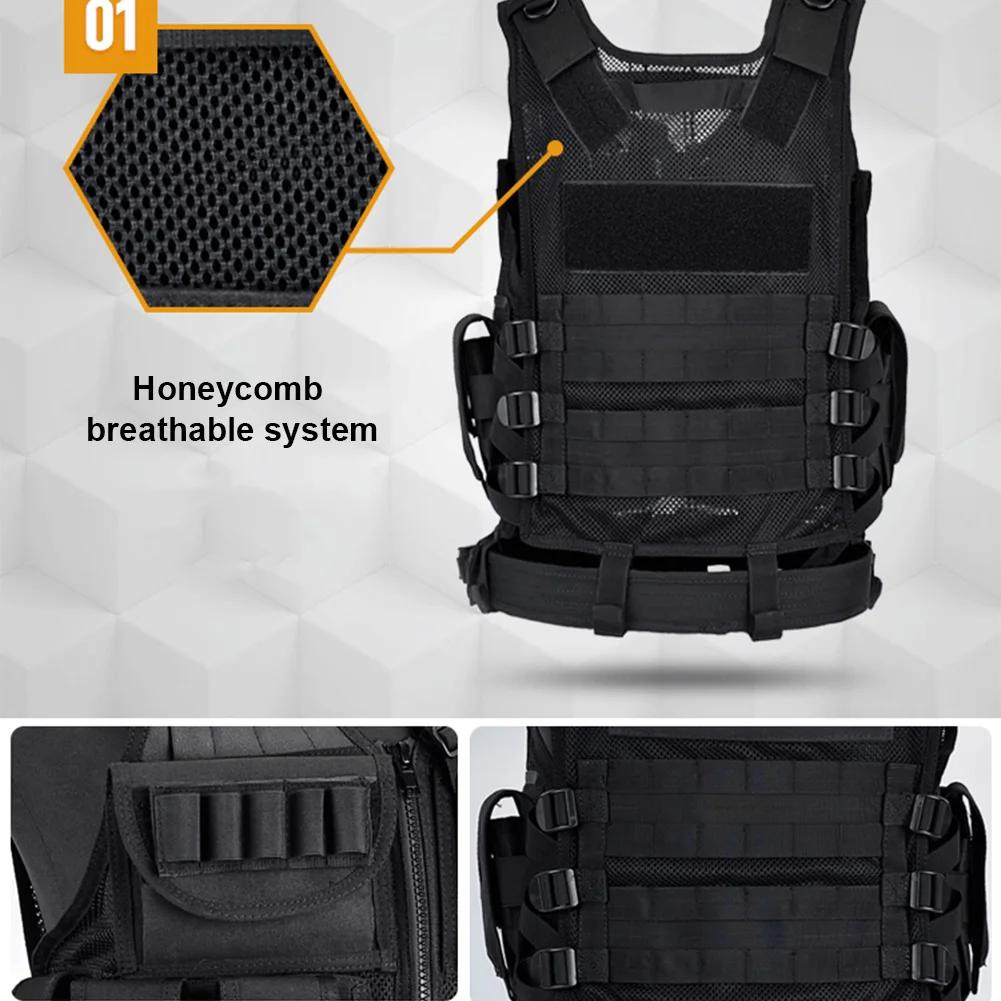 Nylon Molle Vest Multi-Pocket Combat Body Armor Vests Plate Carrier Vest Hunting Outdoor CS Game Airsoft Training Jacket