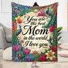 Best Mom In The World Flannel Blanket-Soft and Suitable for Sofas,Beds,Offices,Travel,All Seasons,Great Gift for Holidays and Birthdays.