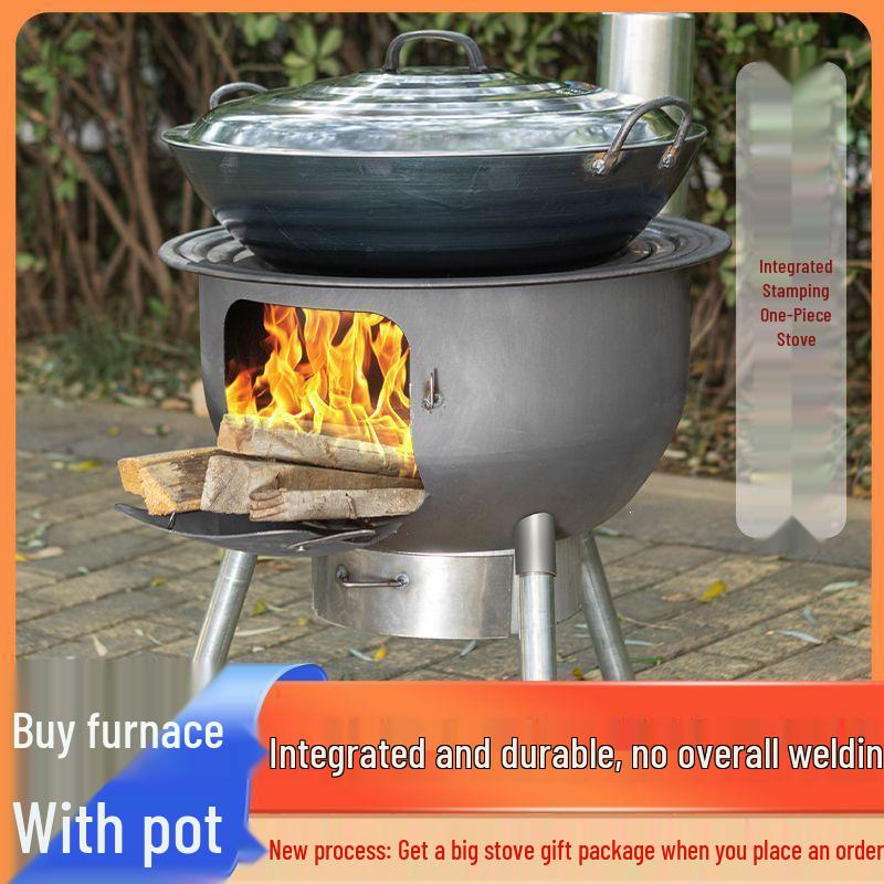 Large Portable Energy-Saving Firewood Stove for Outdoor and Household Use