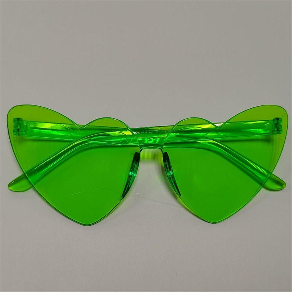 Fashion Gradient Lenses Heart-shaped Sunglasses UV400 Protection Rimless Heart Shades Colorful Trendy Sun Glasses Women