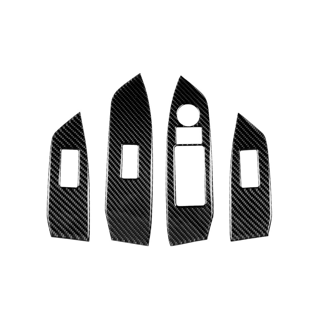 Window Lift Switch Button Panel Decoration Cover Trim Sticker Decal for Mazda CX-5 CX5 2017 2018 Car Accessories Carbon