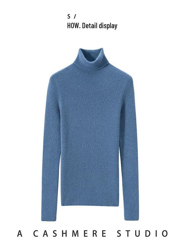 Women's Slim Fit Seamless Cashmere Turtleneck Sweater - Versatile, Flattering Knit for Autumn/Winter