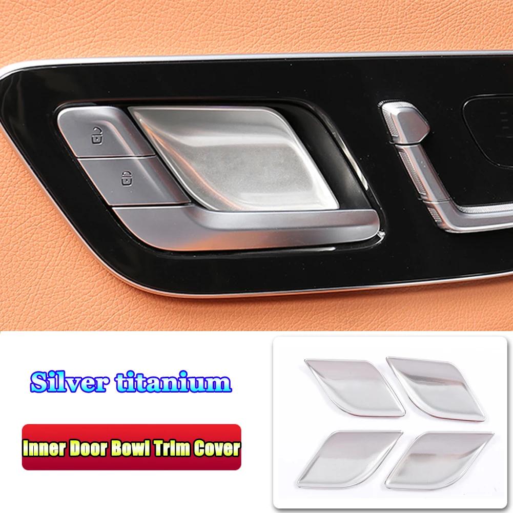 For Mercedes Benz C E S GLC EQE EQS Class W206 W214 X254 W223 V295 V297 Stainless Steel Car Inner Handle Door Bowl Cover Trim