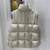 Womens 90% White Duck Down Vest With Knit Sleeve Panels Warm Slim Fit Puffer Winter 2026