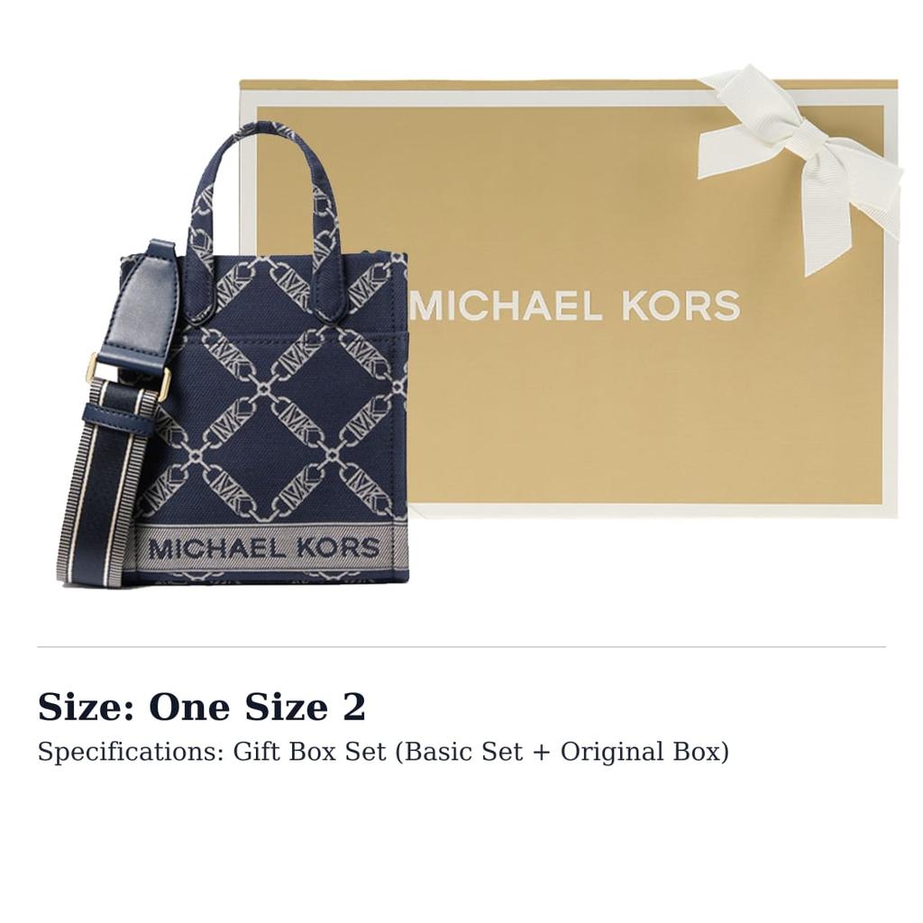 MICHAEL KORS Gigi Fabric+Artificial Leather Tote Bag, Shopping Bag, Crossbody Bag, Clutch Mini Women's Marine Blue 32F3G3GC0J-407