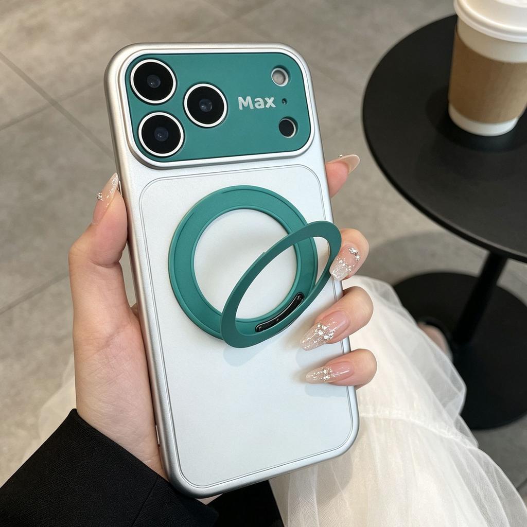 H Type Rotating Bracket Magnetic Mobile Phone Case Is Suitable for Apple 17PROMAX Contrasting Color 16 Trend 15PRO/13/14