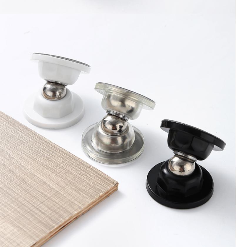 Short, No-drill Door Catcher For Home Use, Strong Magnetic, Floor-mounted, Silicone -collision Door Backstop.