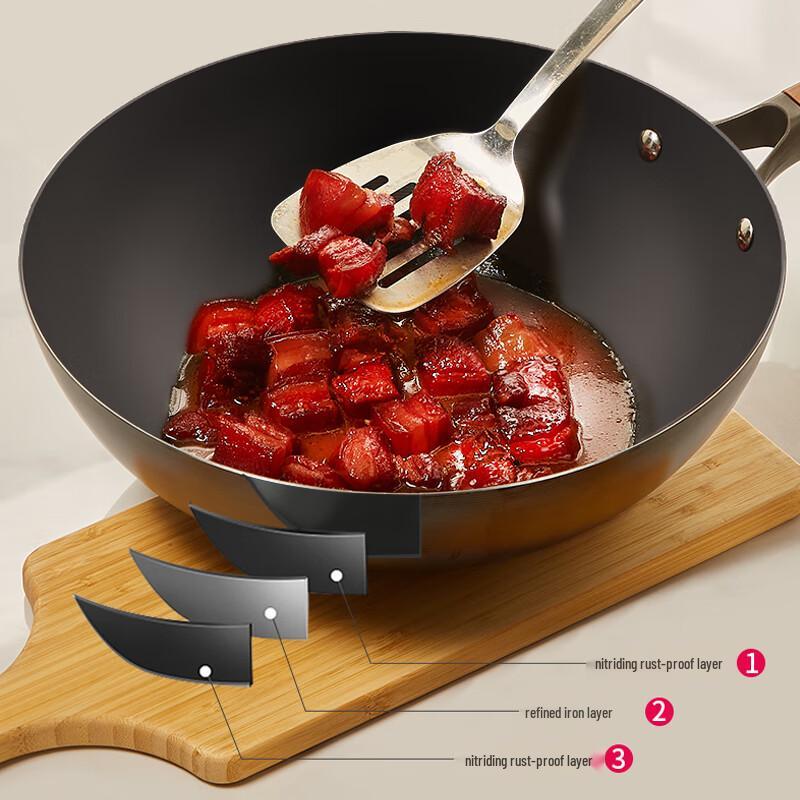 Liven JT-C3211 32cm Refined Iron Wok