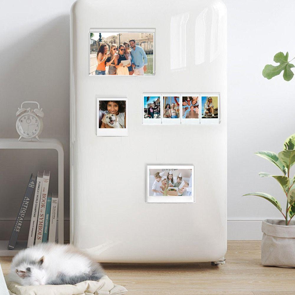 Acryl-Kühlschrank-Magnetrahmen Mini Transparenter Fotorahmen Mehrere Größen DIY Foto-Karten-Display für SQ///WIDE/6 Zoll