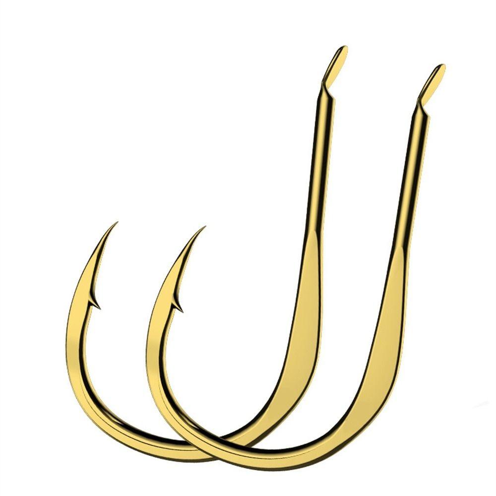 20Pcs/Pack High Carbon Steel Golden Fishing Hooks Barbed Single Barbed Hook Sharp Puncture Strong Gold Fish Hooks