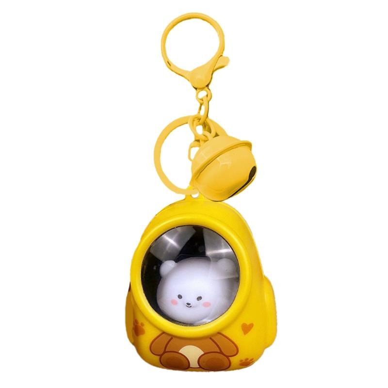 Bear Keychain Sturdy ABS Key Holder Lovely Designs LED Light Glowing for Women and Kids Backpack Purse Ornament