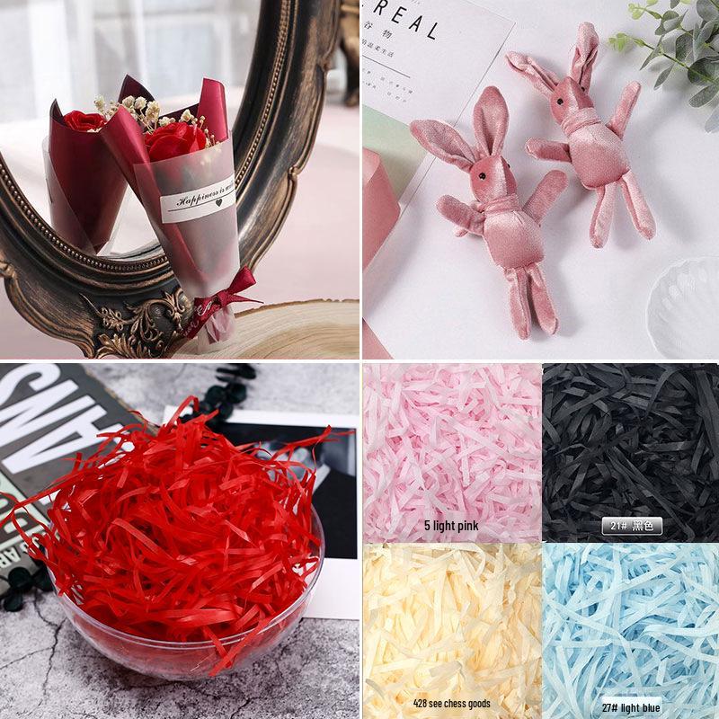 

Gift Box with String Lights, Rabbit Decor, Bouquet, and Raffia in Red, Black, Pink, Blue String Lights - Warm Light Accessories