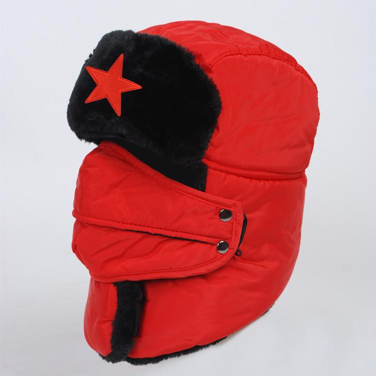 Vinter Lei Feng-mössa Herr Femuddig Stjärna Lokomotivmössa Dam Varm Ridning Elbil Vindtät Vindruta Öronskyddsmössa