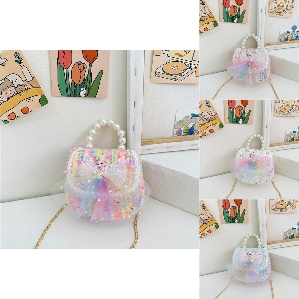 Cute Princess Cartoon Purse Lovely Girls Handbag With Sequins And Chain Strap
