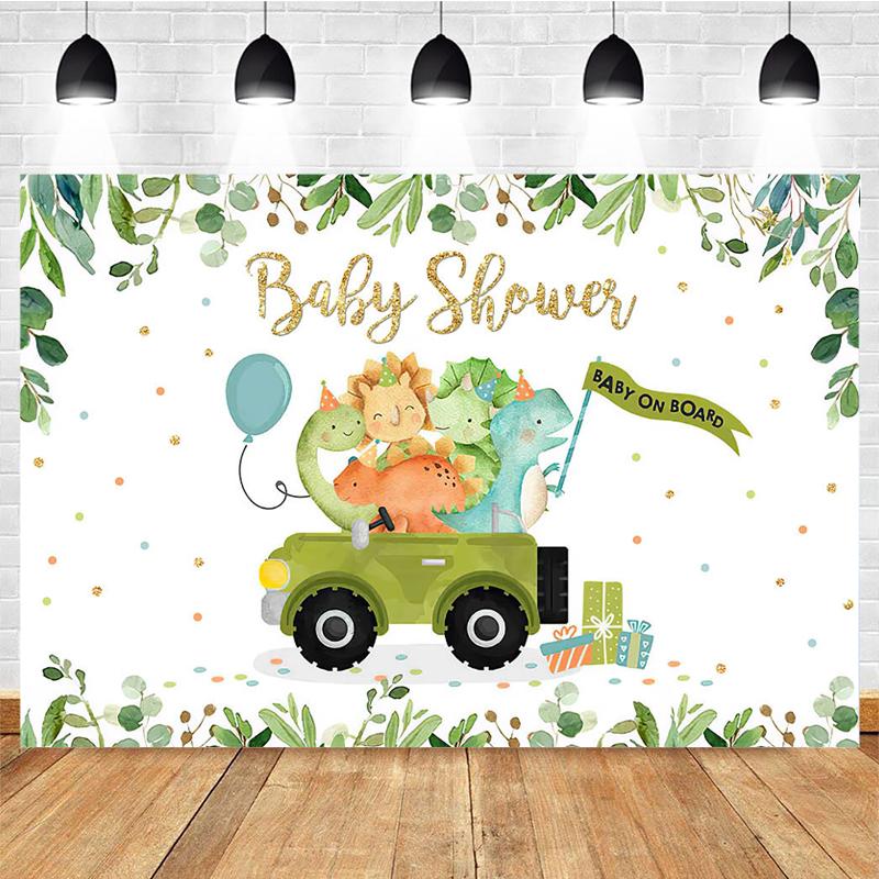 Mocsicka Baby Shower Photography Background Tropical Jungle Animals Party Decoration Props Child Portrait Photo Backdrop Banner