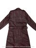 Trench Coat Handmade Lambskin Burgundy Genuine Leather Casual Soft Fit New Women