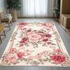 Tappeto Rosa Realistico Floreale Antiscivolo per Cucina Soggiorno Ingresso Camera da Letto Ufficio Tappeto per Pavimento Morbido Decorazione per la Casa Regalo