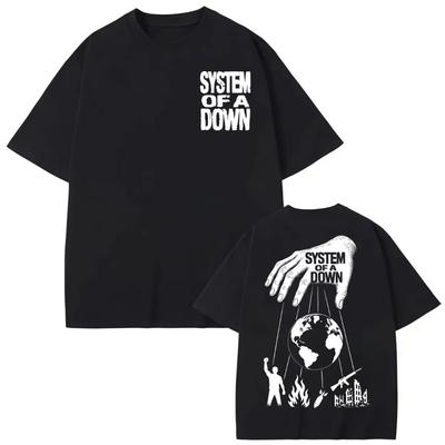 Camisetas Estampadas por Ambos Lados de System Of A Down Ropa para Hombre y Mujer Moda Rock Camisetas de Algodón de Alta Calidad Camiseta de Manga Corta