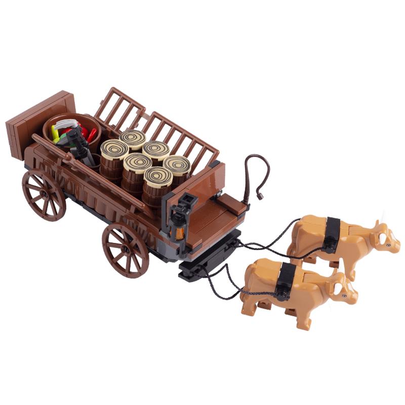 MOC Mittelalterliche Bausteine Zubehör Stadtmauer Piratenbar Segelboot Kokospalme Galgen Artillerie Ochsenkarren Ziegelstein Spielzeug Geschenk S007