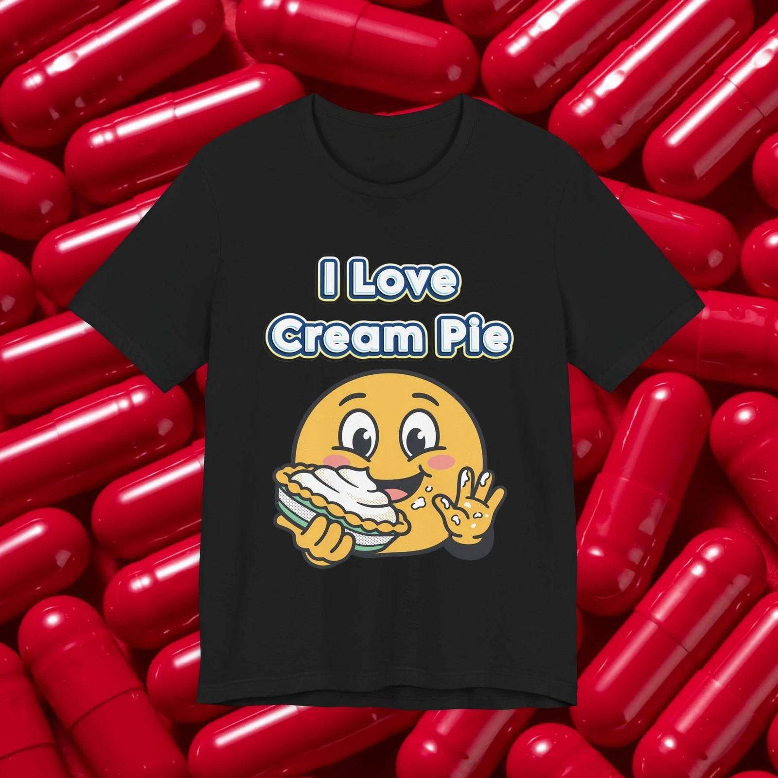 I Love Cream Pie T-shirt | Emoji Pie Slice Funny Dessert Tee 3XL