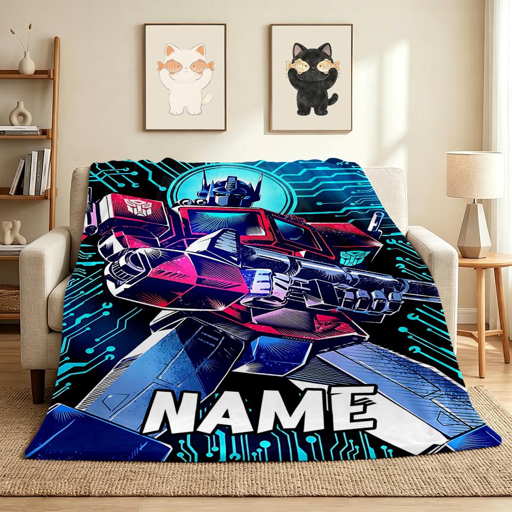 Custom Name Robo Battle Flannel Blanket Throw Blanket Soft Warm Sofa Bed Decor Unique Gift