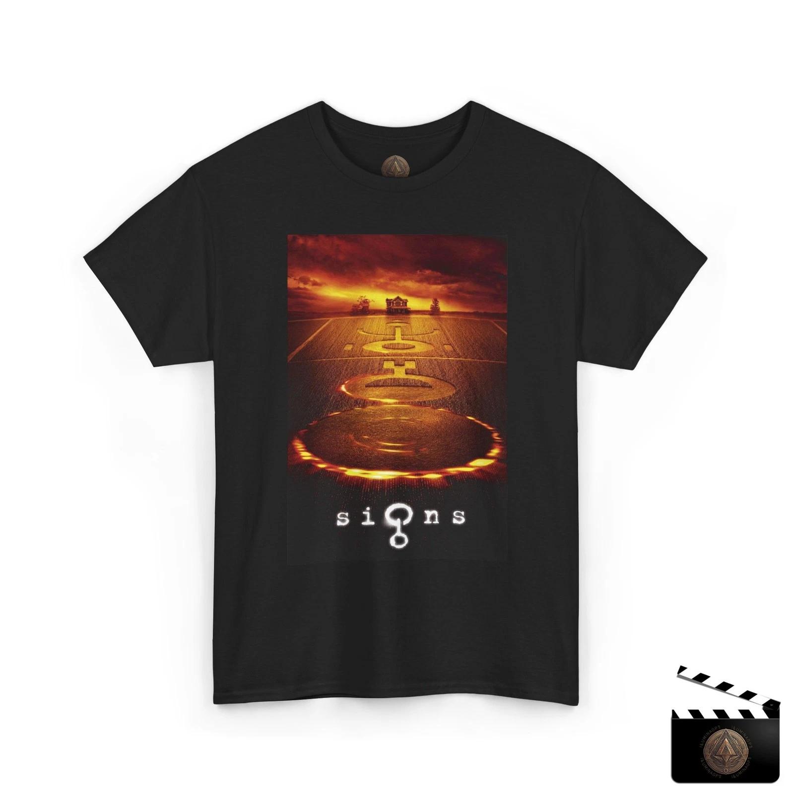 Signs Movie Poster Retro T shirt, Crop Circles Tee, Alien Fan Gift L