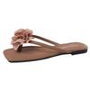 New Seaside Beach Shoes Korean Version of Women's Summer Fashion Flat Bottom Simple Solid Color Pearl Toe Flip-flops Shoes Versatile