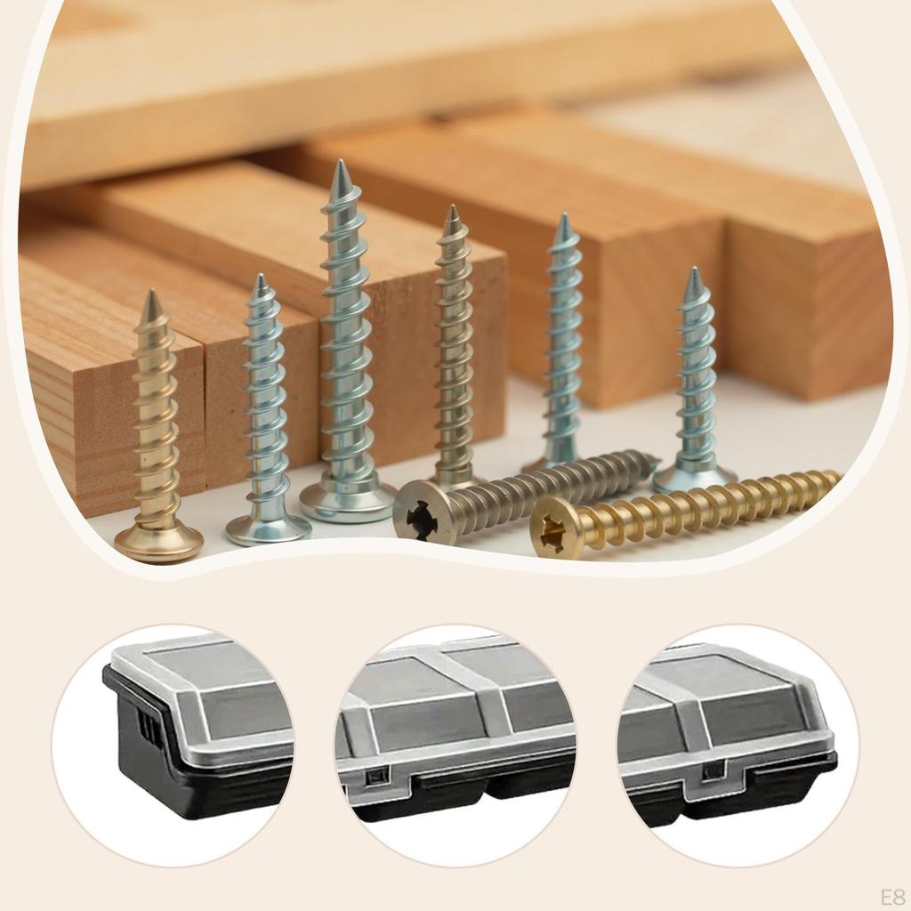 4 Stycken Skruvorganisatorlådor Avdelare Hårdvarubehållare Fodral för Muttrar Små Föremål