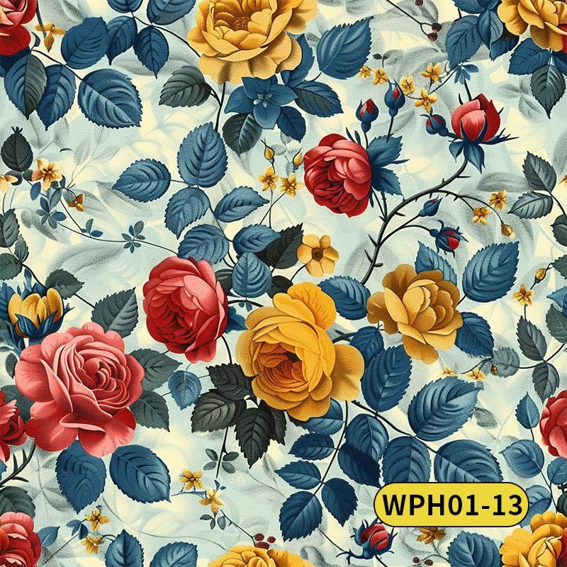 Vintage American Rose Wallpaper Bedroom Furniture Renovation Sticker Color Change Shoe Cabinet Wardrobe Door Sliding Door Transformation Wallpaper