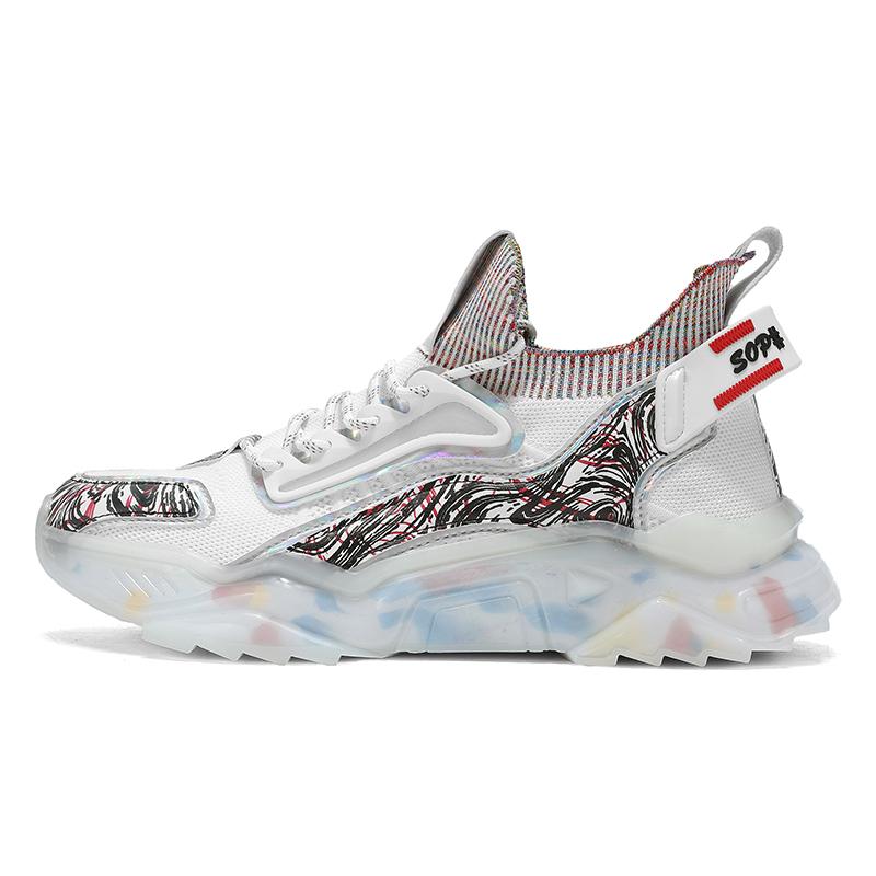 Mens Sports Shoes Are Breathable Autumn Elastic Fashionable Running Shoes and Popular Lightweight Anti Slip Training Shoes