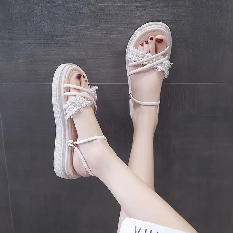 Fashion Roman Style Platform Woman Shoes Sales High Quality Summer Sale Sandals for Women 2025 Offers Asian Size On Offer Pvc Vip Sandal