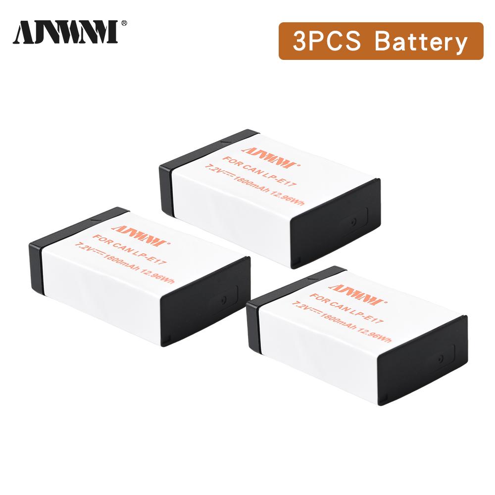 1800mAh LP-E17 LP E17 Camera Battery with USB Cable Charger for Canon EOS RP 200 250D M3 M5 M6 750D 760D T6i T6s 800D 8000D 77D Kiss X8i